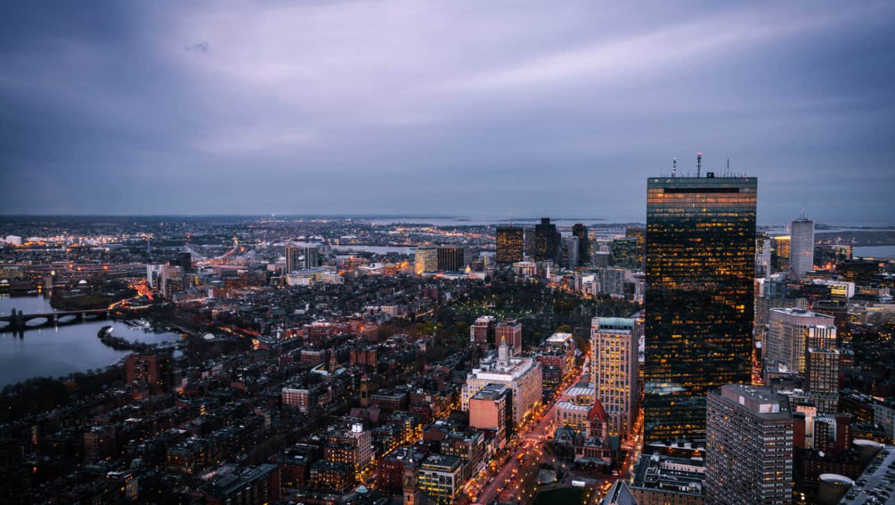 Back Bay Nighttime Night Cloudy.