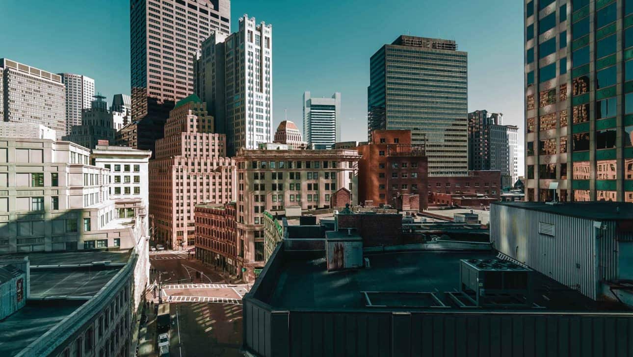 Downtown Boston Skyscraper Shadows.